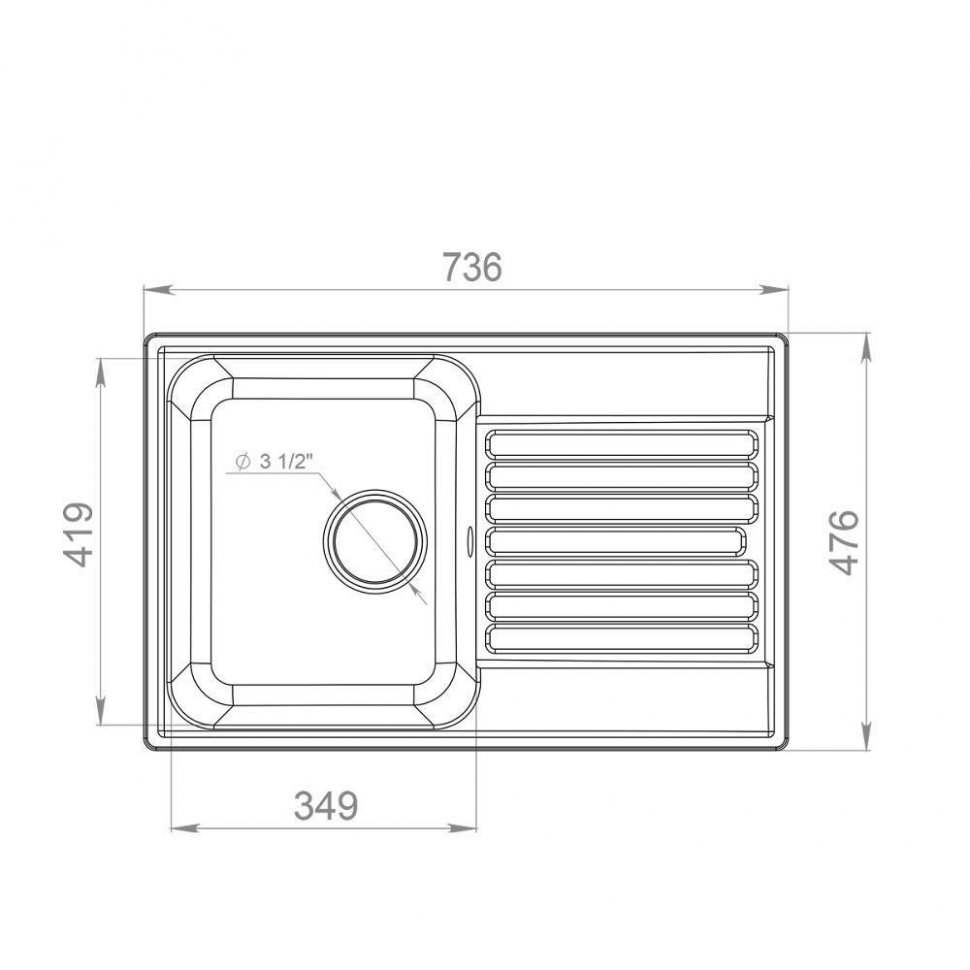 Мойка QUARZ 78, терракот