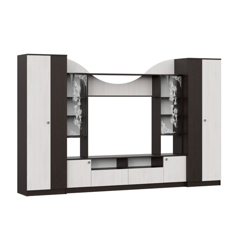 Стенка в гостиную МГС-8 (Арника) Венге / Ясень Анкор светлый