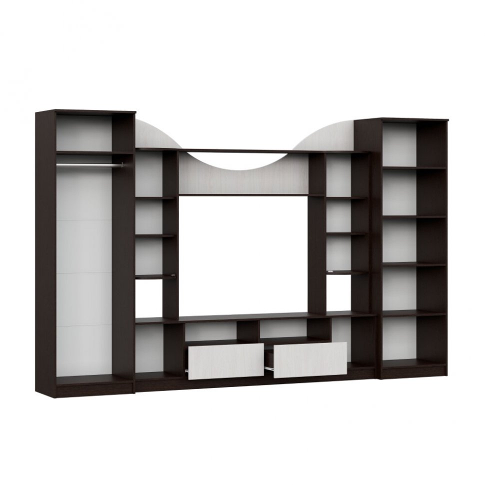 Стенка в гостиную МГС-8 (Арника) Венге / Ясень Анкор светлый