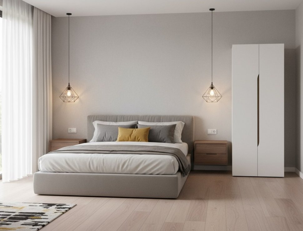 Муссон Шкаф двухстворчатый 13.198 белый/дуб эндгрейн