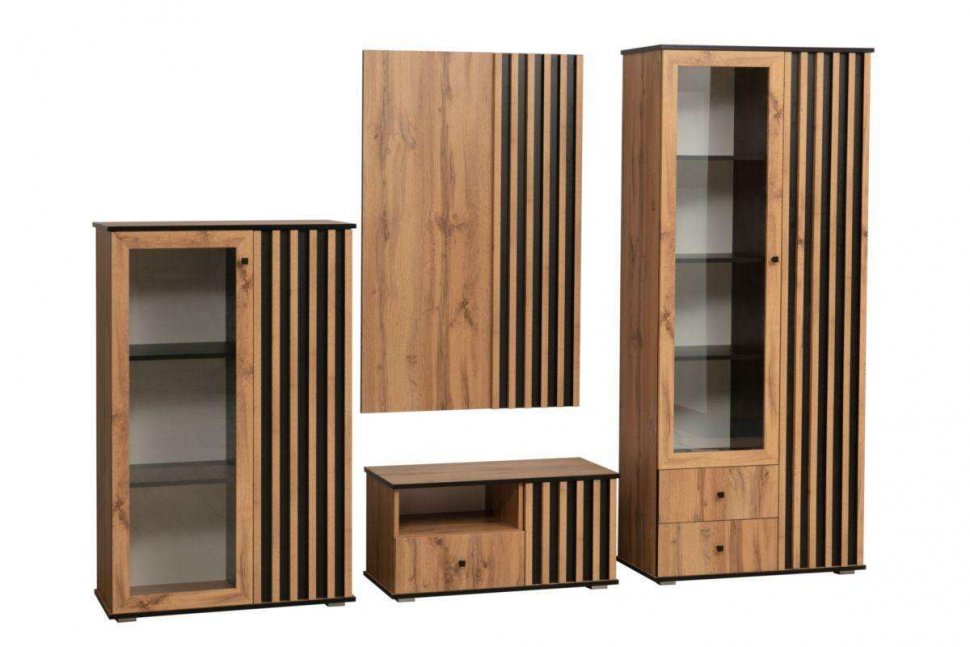 Тумба под ТВ Либерти 51.07 (опора h20) Дуб вотан/Черный