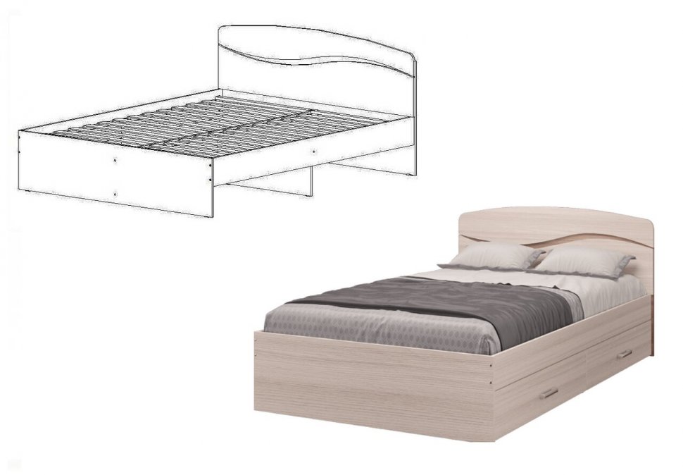 Кровать 140х200 Валенсия (MLK)