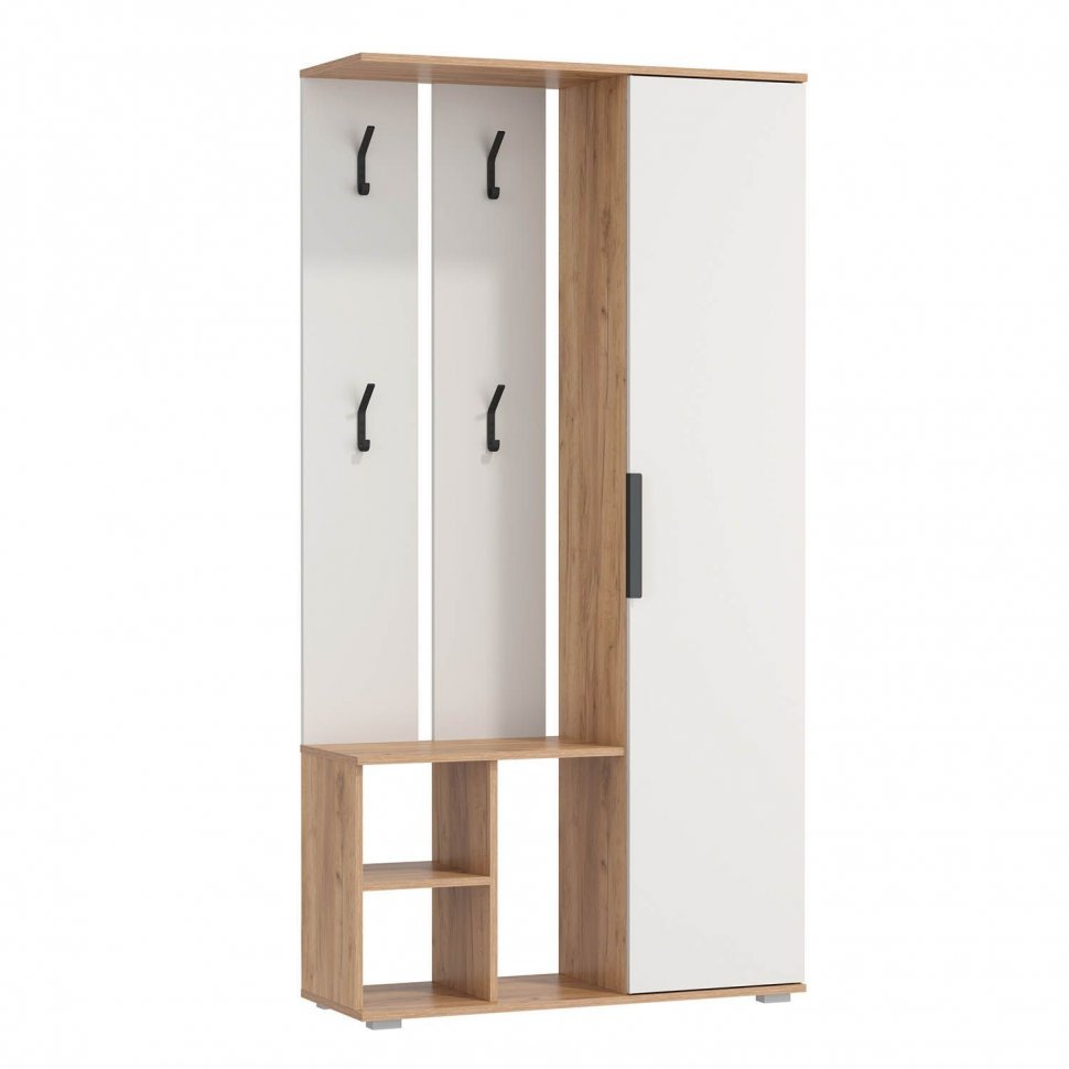 Шкаф комбинированный Кармен-1 Дуб золотой / Белый