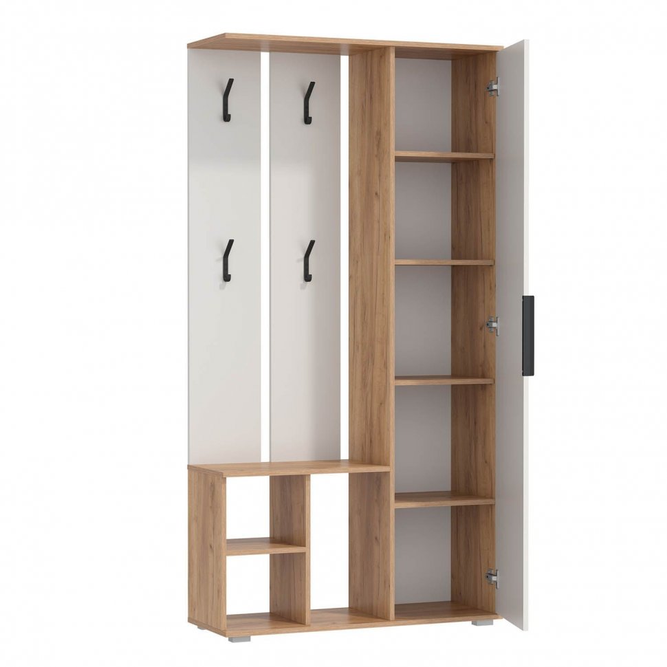 Шкаф комбинированный Кармен-1 Дуб золотой / Белый