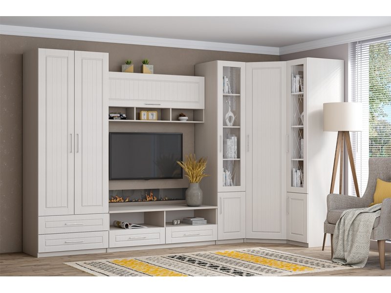 Аллегро 9 шкаф угловой Роммб / Бодега белая/Сандал белый