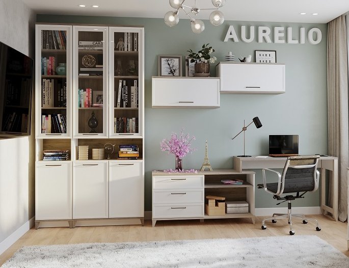 Шкаф-пенал для книг Аурелио 9 (Глазов) Белый