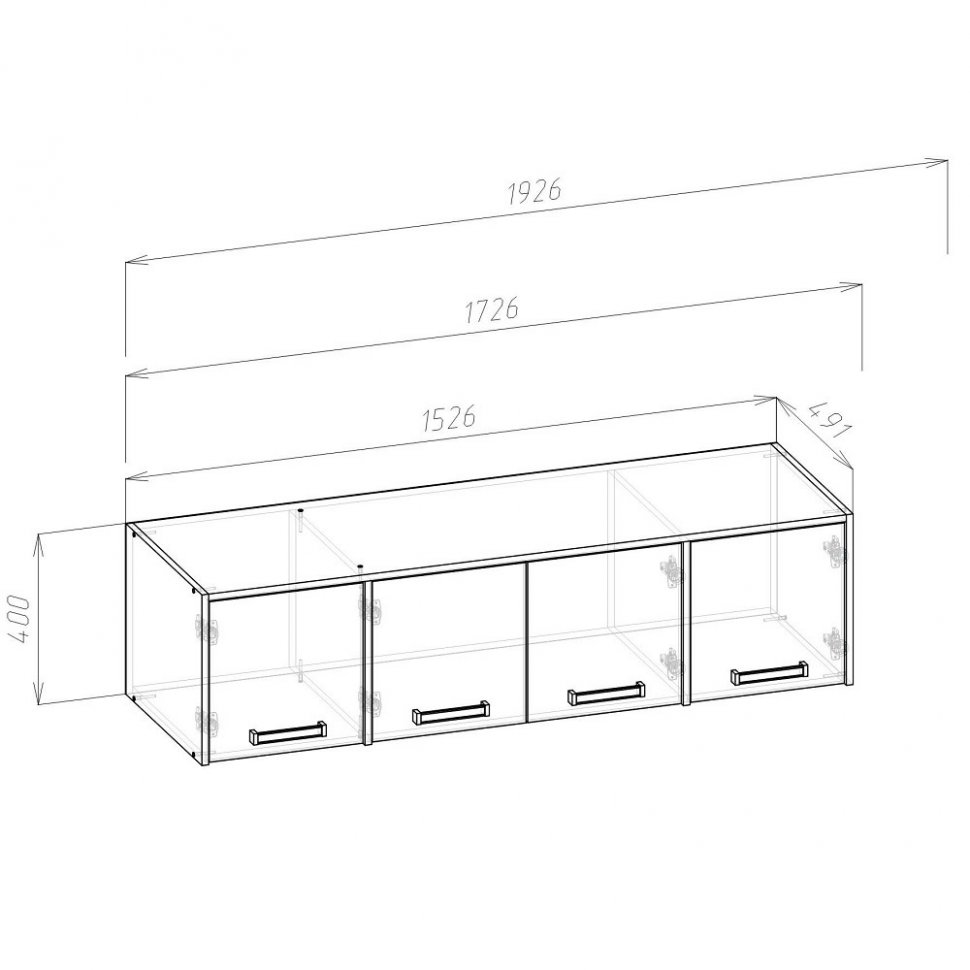 Антресоль (полка) Лена 4А-1,52 Сонома / Белый глянец