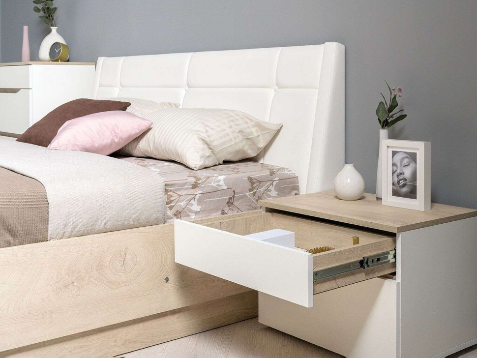 Спальня Муссон 2 Белый/Дуб Эндгрейн