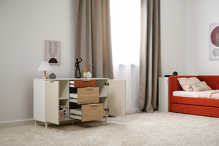 Комод Марвэл 16.234.02 Белый, Сатин, Плэйн, Безмолвная пустыня