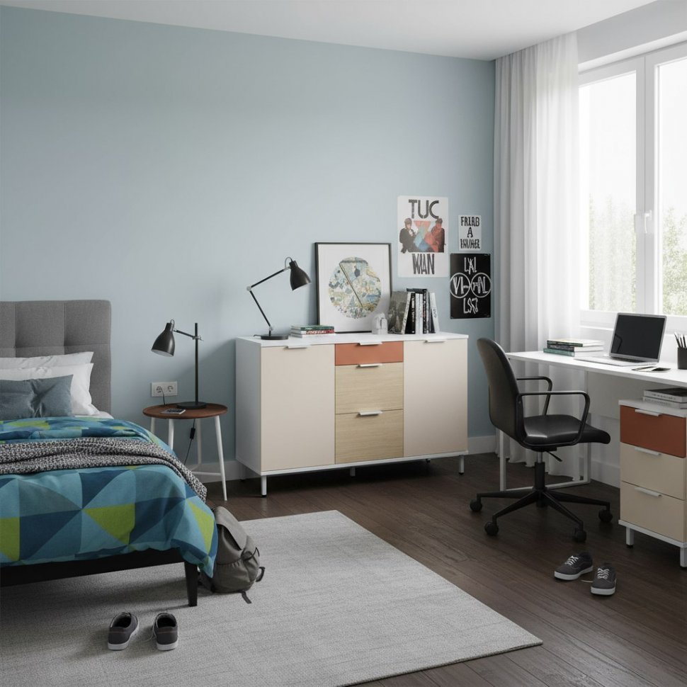 Комод Марвэл 16.234.02 Белый, Сатин, Плэйн, Безмолвная пустыня