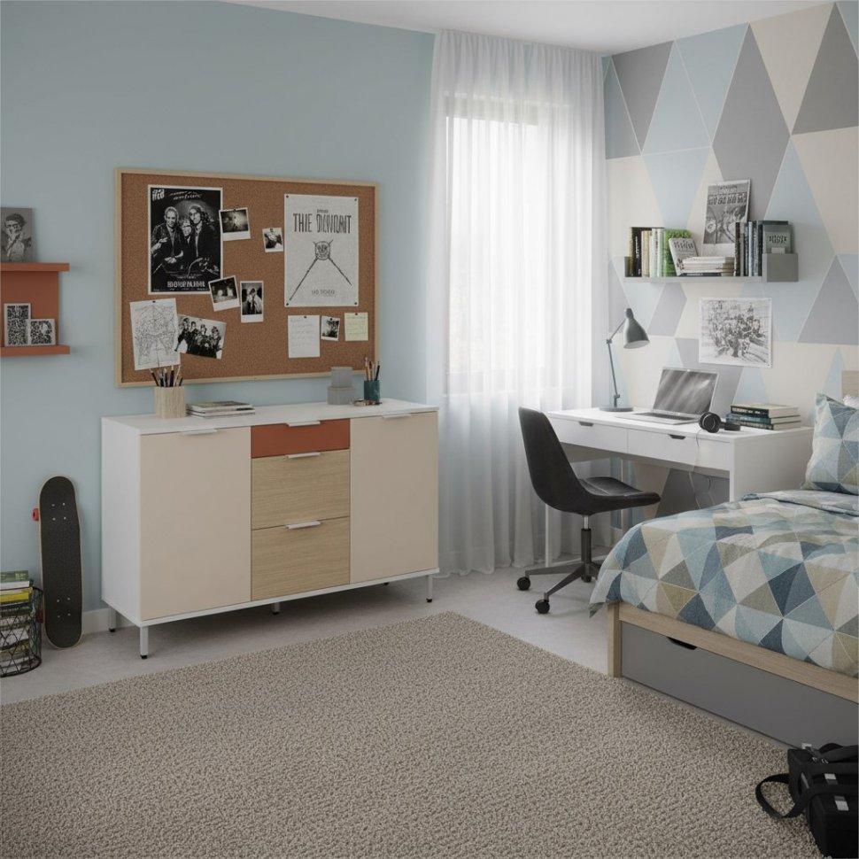 Комод Марвэл 16.234.02 Белый, Сатин, Плэйн, Безмолвная пустыня