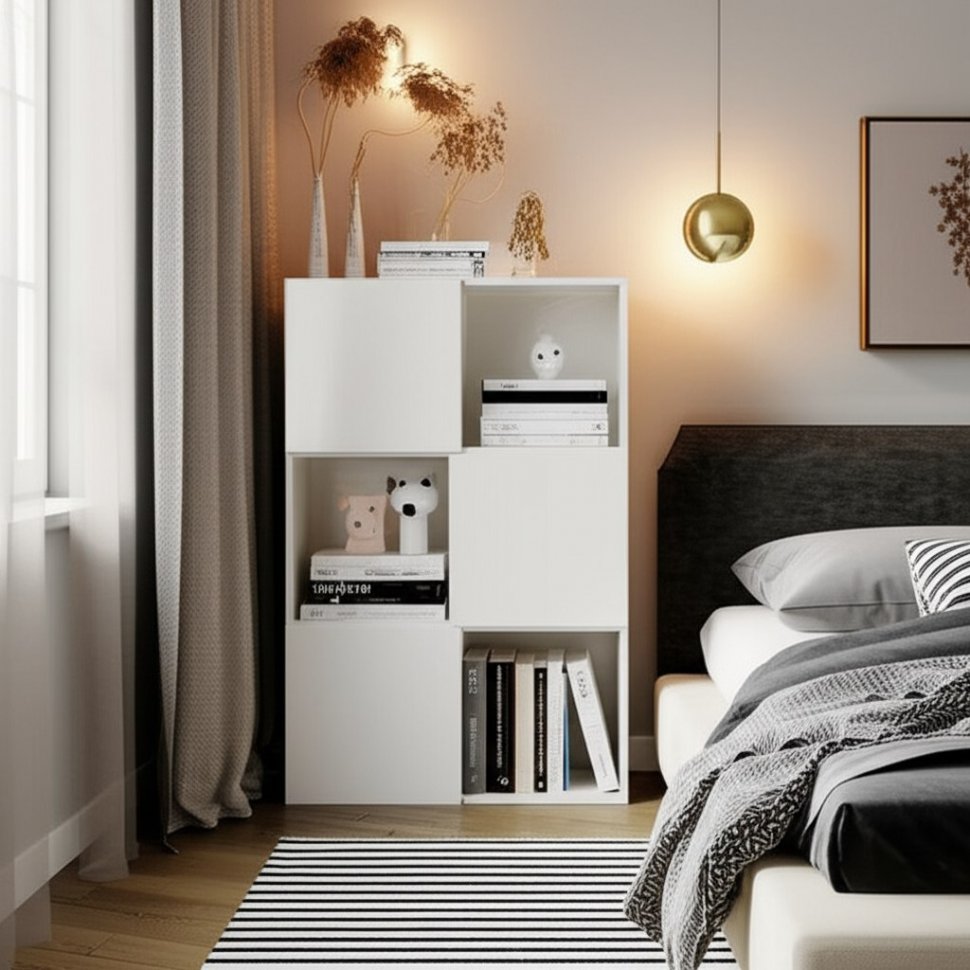 Стеллаж СТЖ 9, Белый текстурный