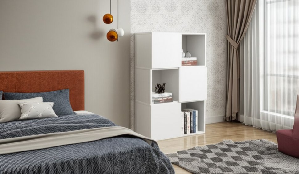 Стеллаж СТЖ 9, Белый текстурный