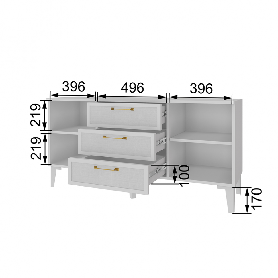 Тумба ТВ Толедо ТТ-1, Белый