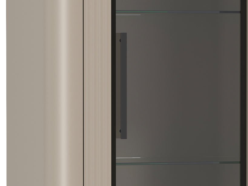 Фиделия шкаф витрина 76.02 серый камень / мрамор черный