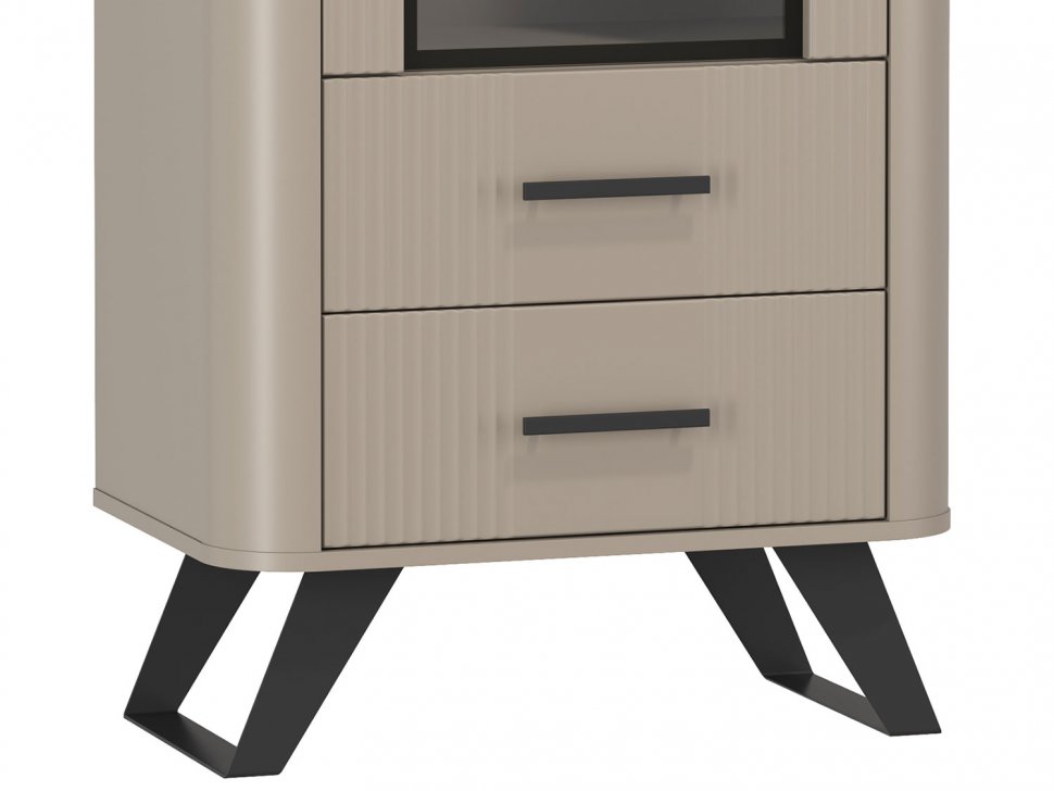 Фиделия шкаф витрина 76.02 серый камень / мрамор черный