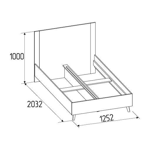 Кровать 120х200 TILDA 309 (Глазов) Ясень Анкор светлый