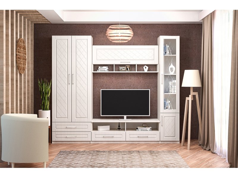 Аллегро 9 шкаф 2-х ств. Роммб / Бодега белая/Сандал белый