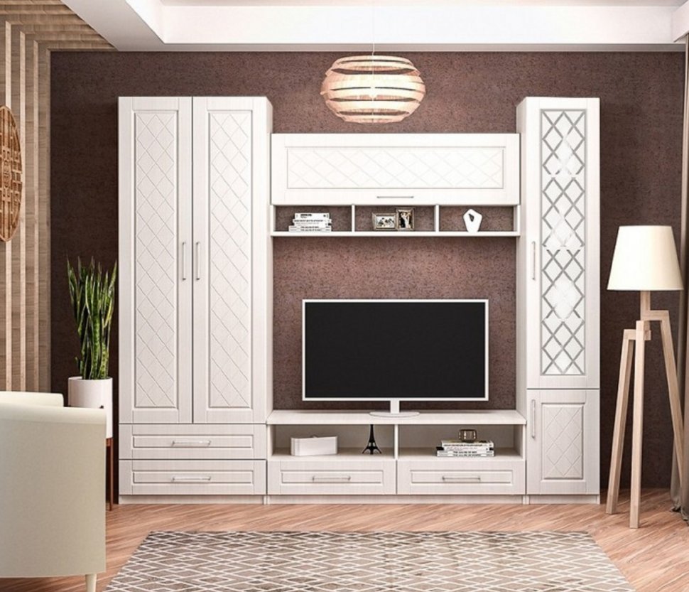 Аллегро 9 шкаф 2-х ств. Роммб / Бодега белая/Сандал белый