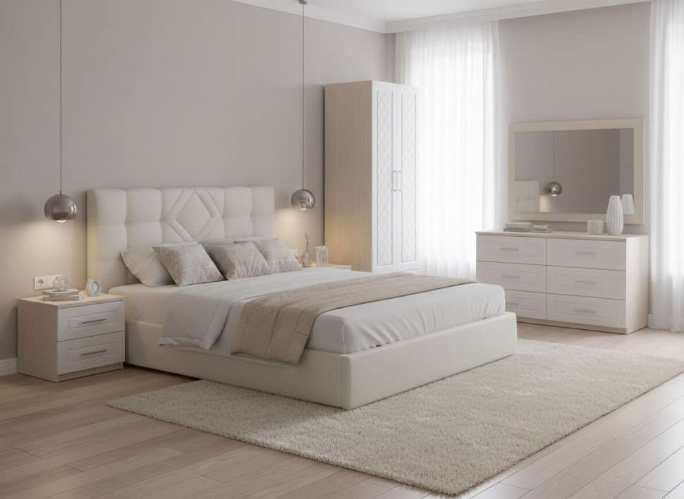 Аллегро 9 шкаф 2-х ств. Роммб / Бодега белая/Сандал белый