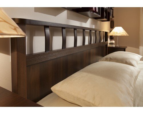 Кровать 140х200 Sherlock 48 Люкс Орех (Глазов) с основанием из металла