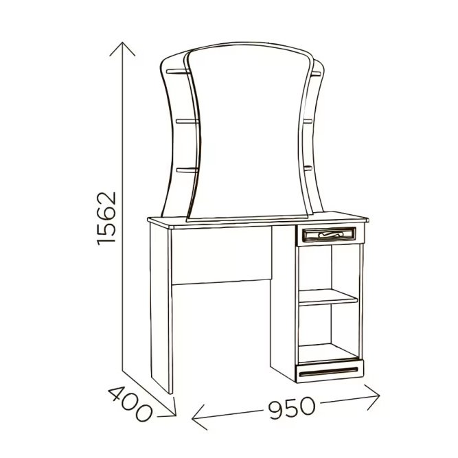 Столик туалетный Гертруда М6 (Комфорт-S) Ясень жемчужный
