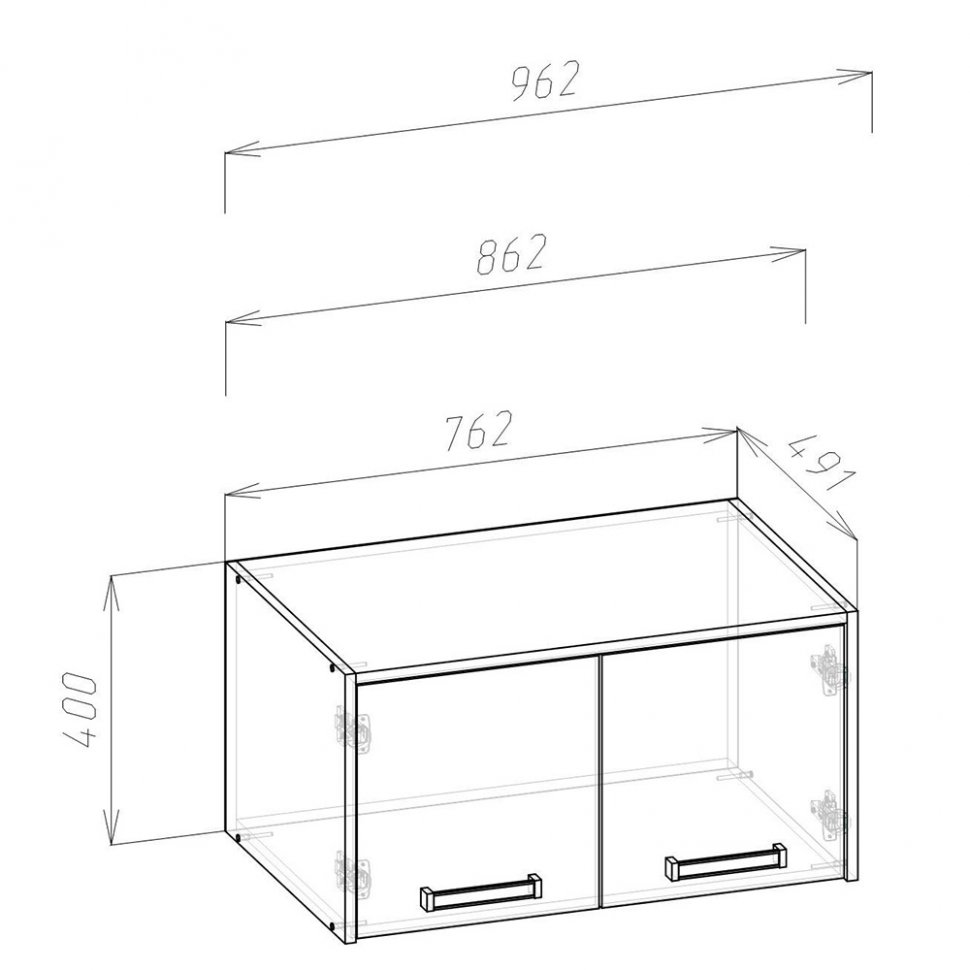 Антресоль (полка) Лена 2А-0,76 Сонома / Белый глянец