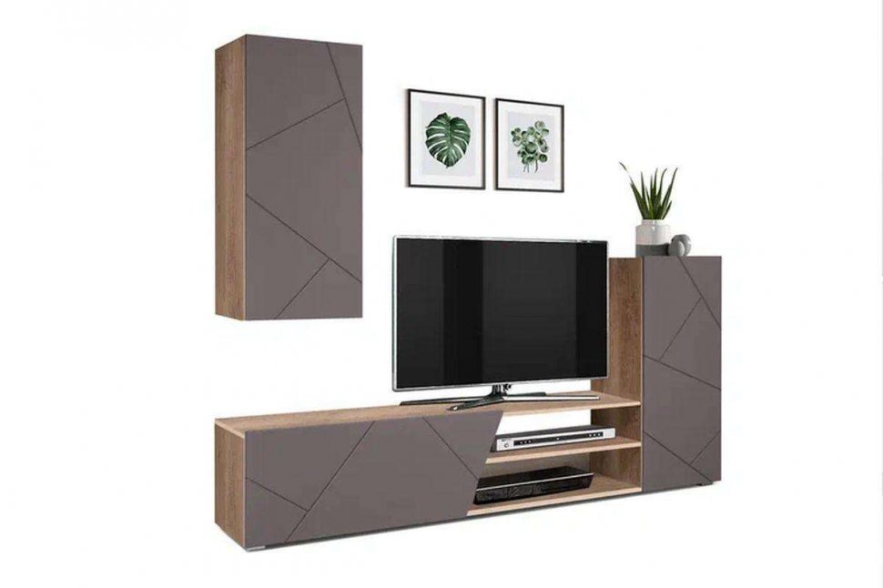 Стенка Прага-6 Дуб каньон/Софт грей