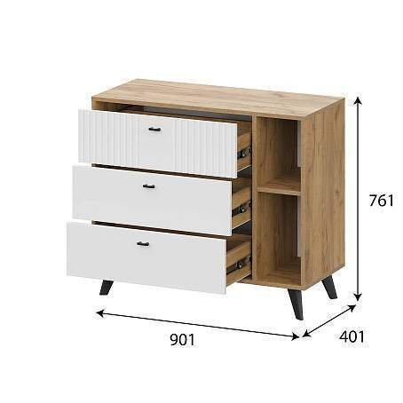 Комод 3 ящика Милан (SV-Мебель) Белый