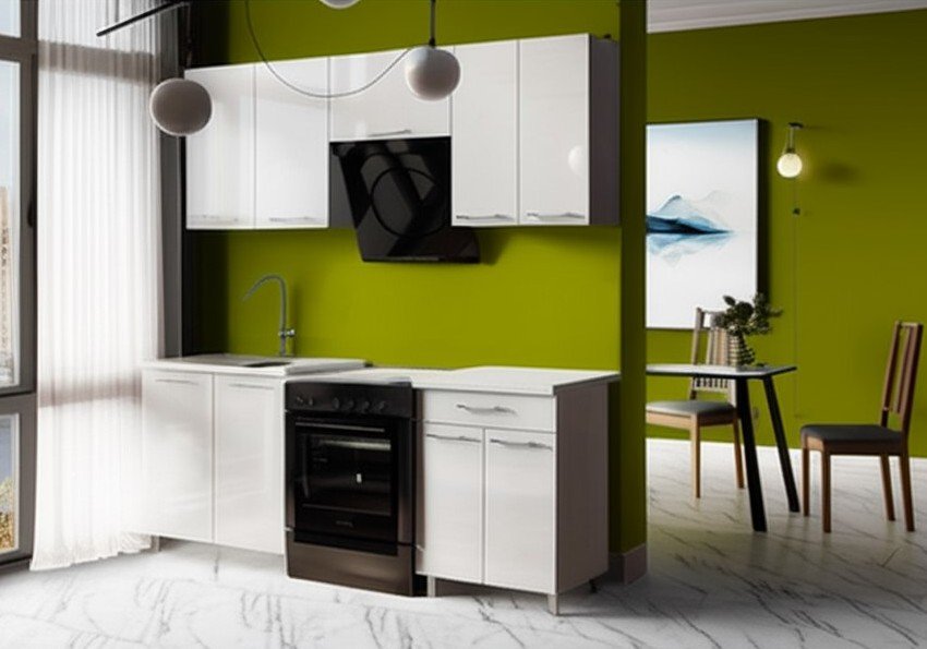 Кухня Танго 2 м с окапом, Белый