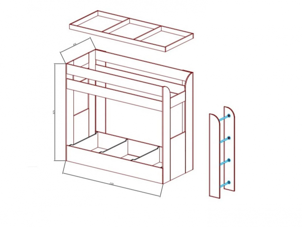 Карамель 75 кровать-диван Ясень Анкор Светлый / Бодега Темный / Ткань Газета