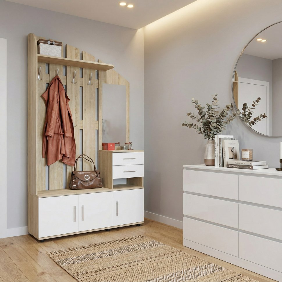 Прихожая ВШ-2.2 Дуб сонома/белый