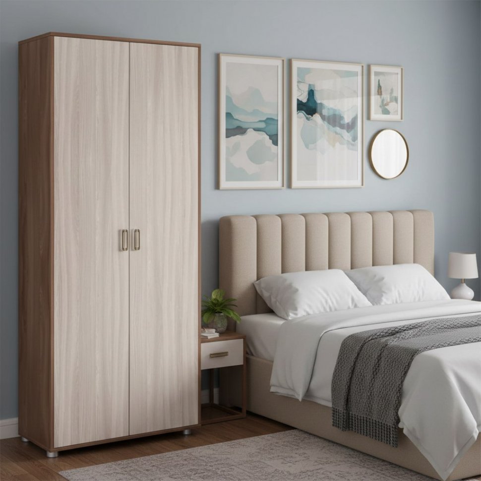 Аллегро 4 шкаф 2х ств. / Ясень темный/светлый