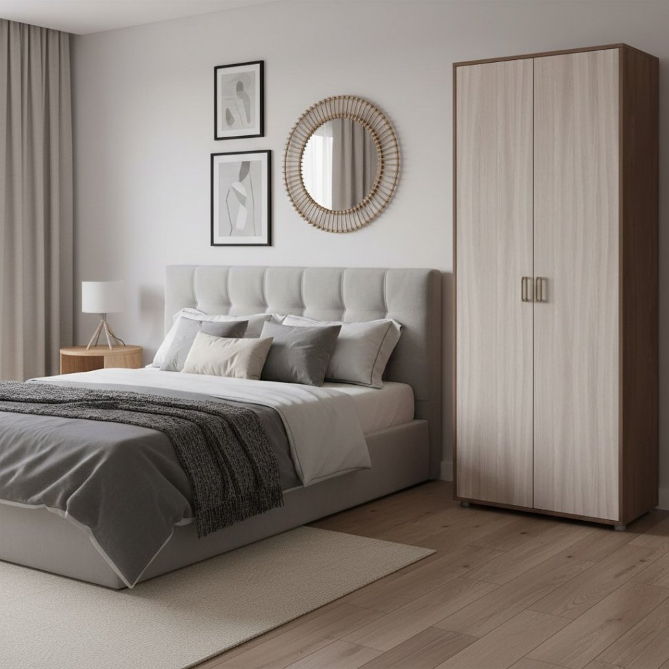 Аллегро 4 шкаф 2х ств. / Ясень темный/светлый