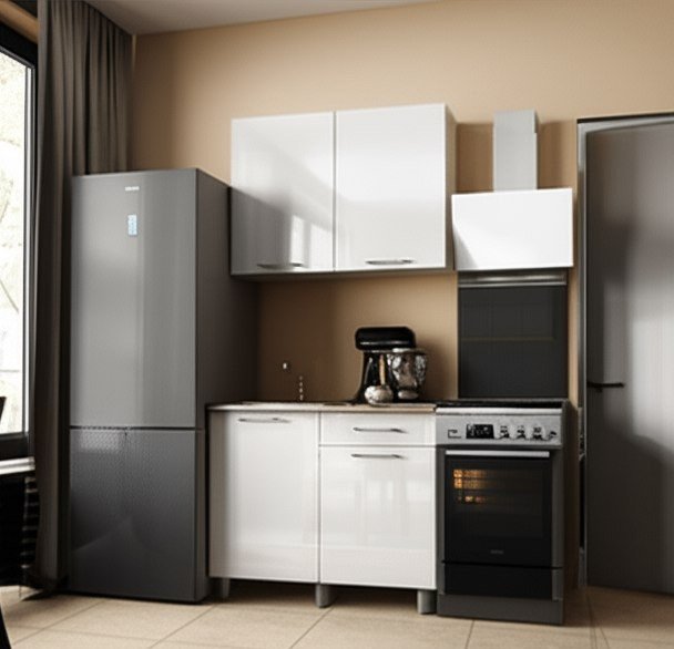 Кухня Танго 1 м с окапом, Белый