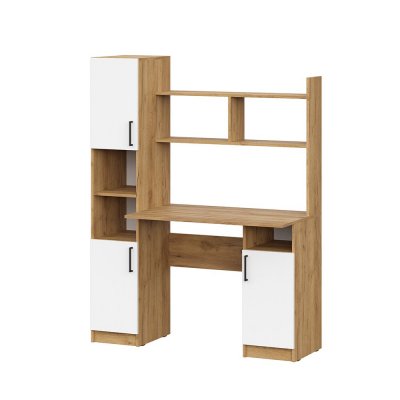 Стол компьютерный СТК 13, Дуб Золотой, Белый