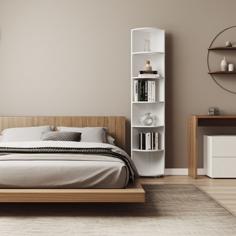 Стеллаж угловой МН-16 Монако гл.410 белый