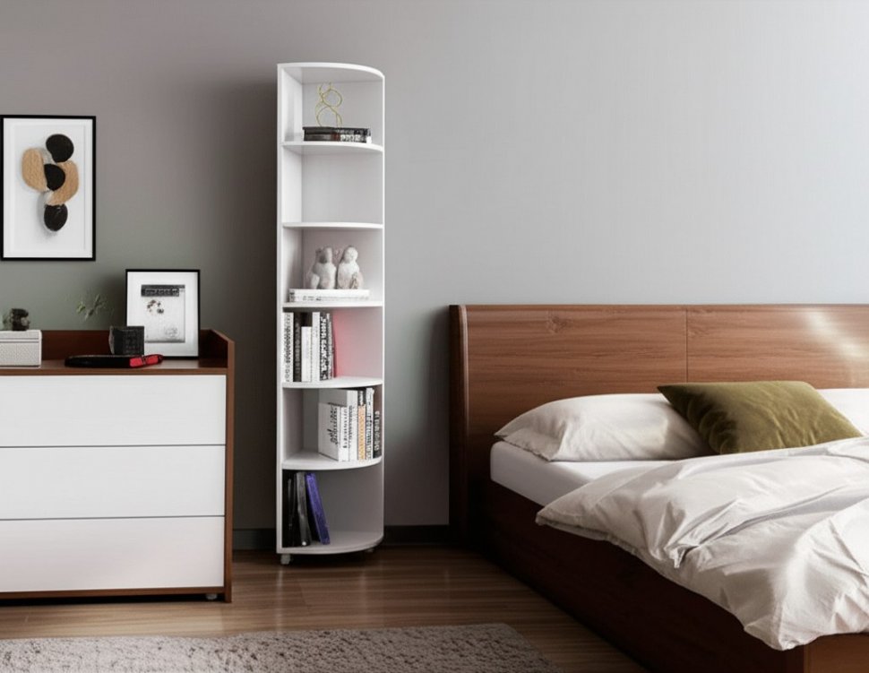 Стеллаж угловой МН-16 Монако гл.410 белый