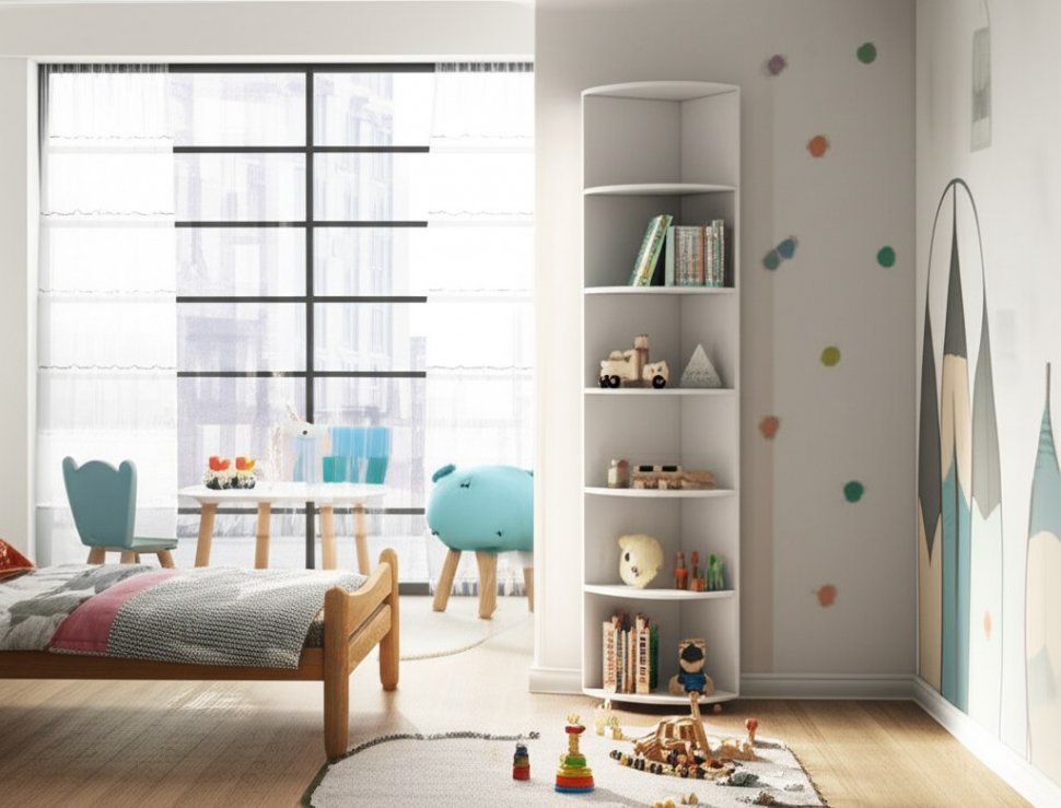 Стеллаж угловой МН-16 Монако гл.410 белый