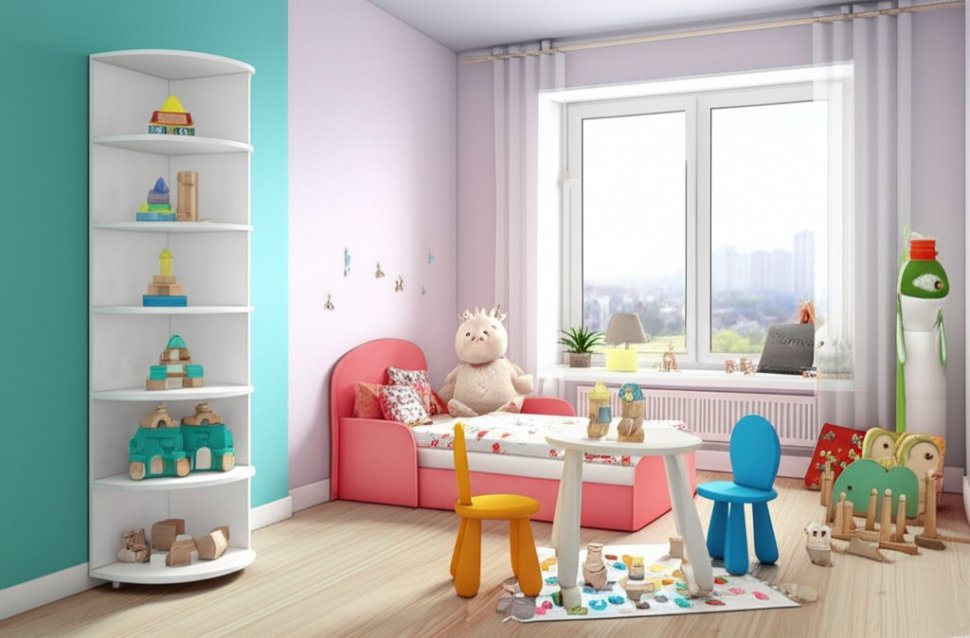 Стеллаж угловой МН-16 Монако гл.410 белый