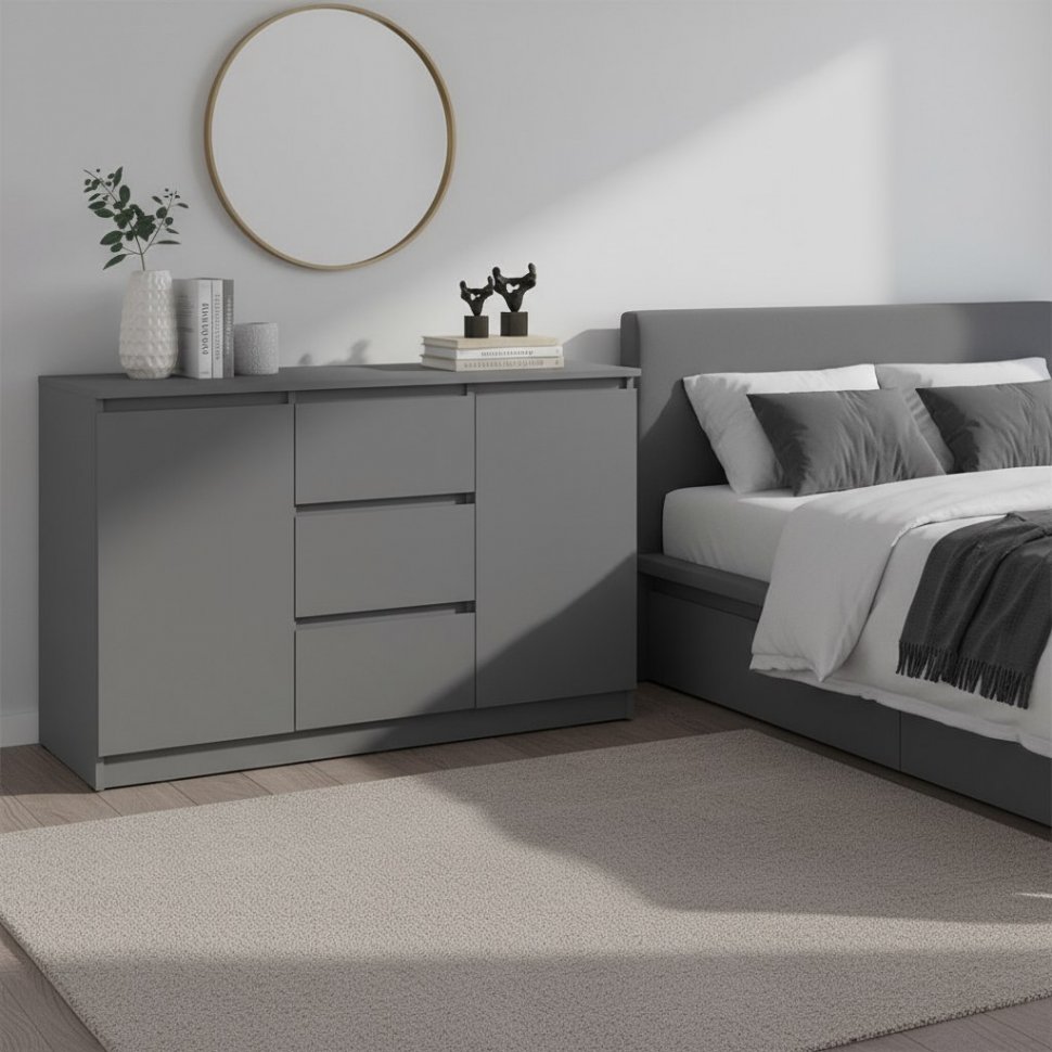 Комод Челси 1200 (2 двери 3 ящика), Графит