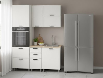 Кухня Аленушка 1,6м ПД 2 Магнолия Молочный,скоба черный,сонома