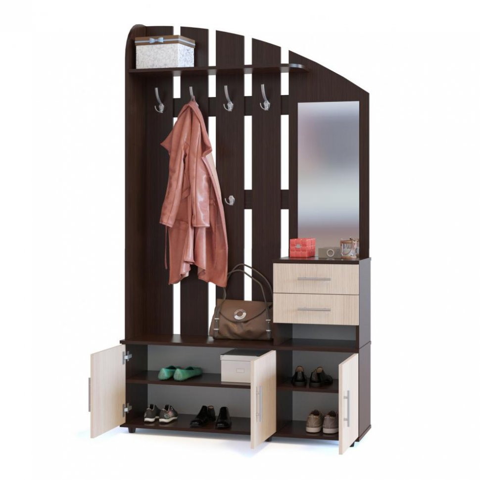 Прихожая ВШ-2.2 Венге/ Беленый дуб