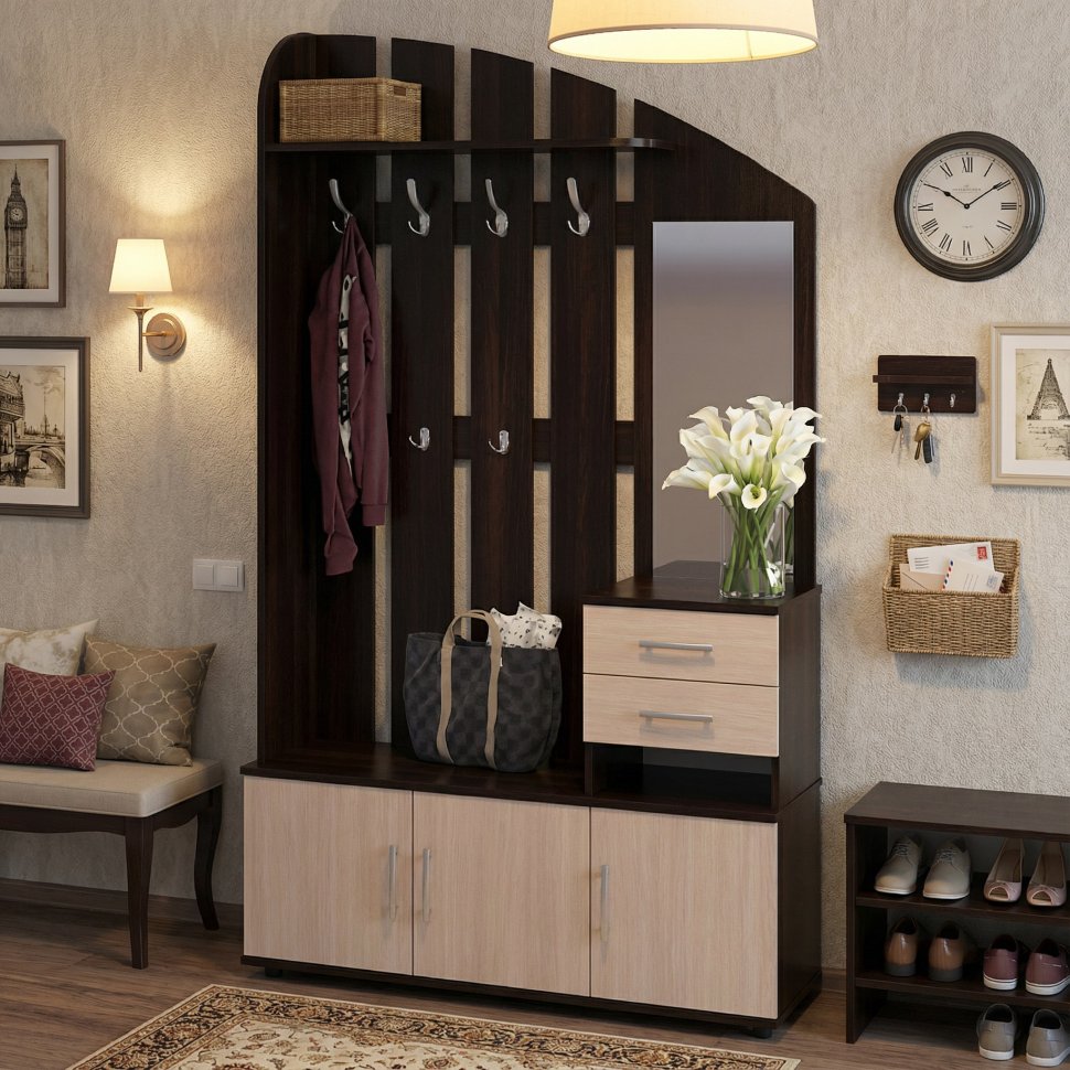 Прихожая ВШ-2.2 Венге/ Беленый дуб