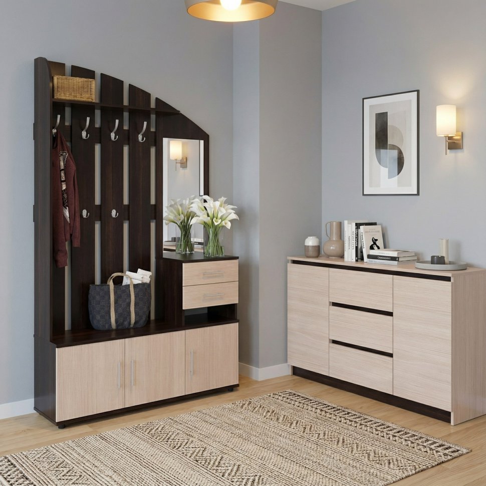 Прихожая ВШ-2.2 Венге/ Беленый дуб