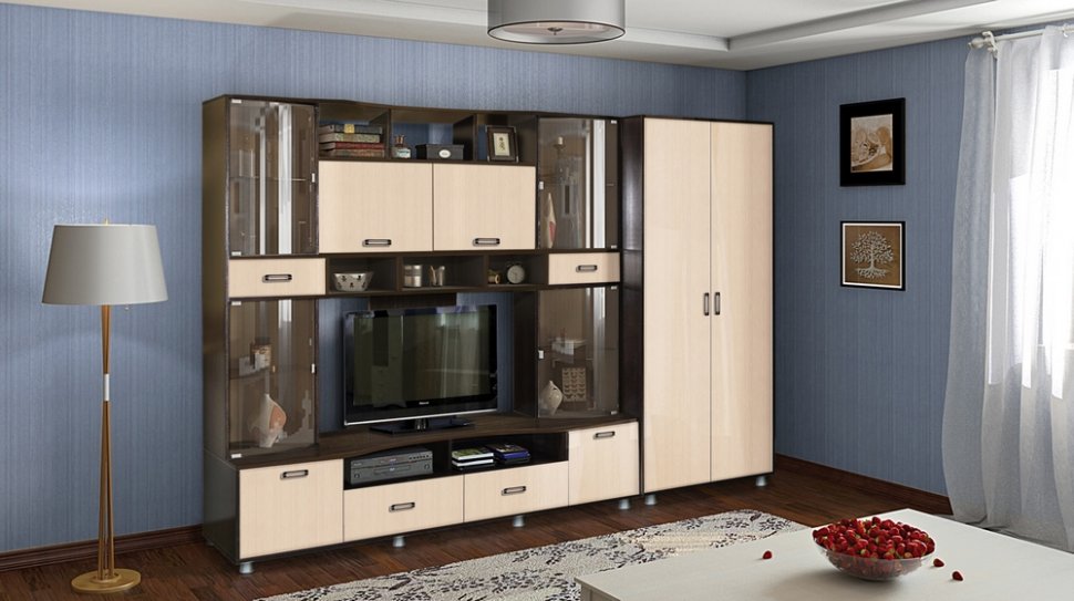 Аллегро 4 шкаф 2х ств. / Венге/дуб Белфорд