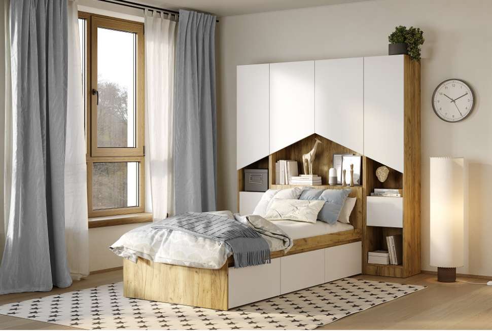 Кровать 90х200 Гудвин (Арника) с ящиками