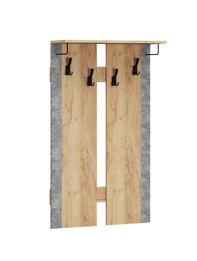 Вешалка Галант (ТЭКС) Дуб Крафт золотой / Ателье светлое