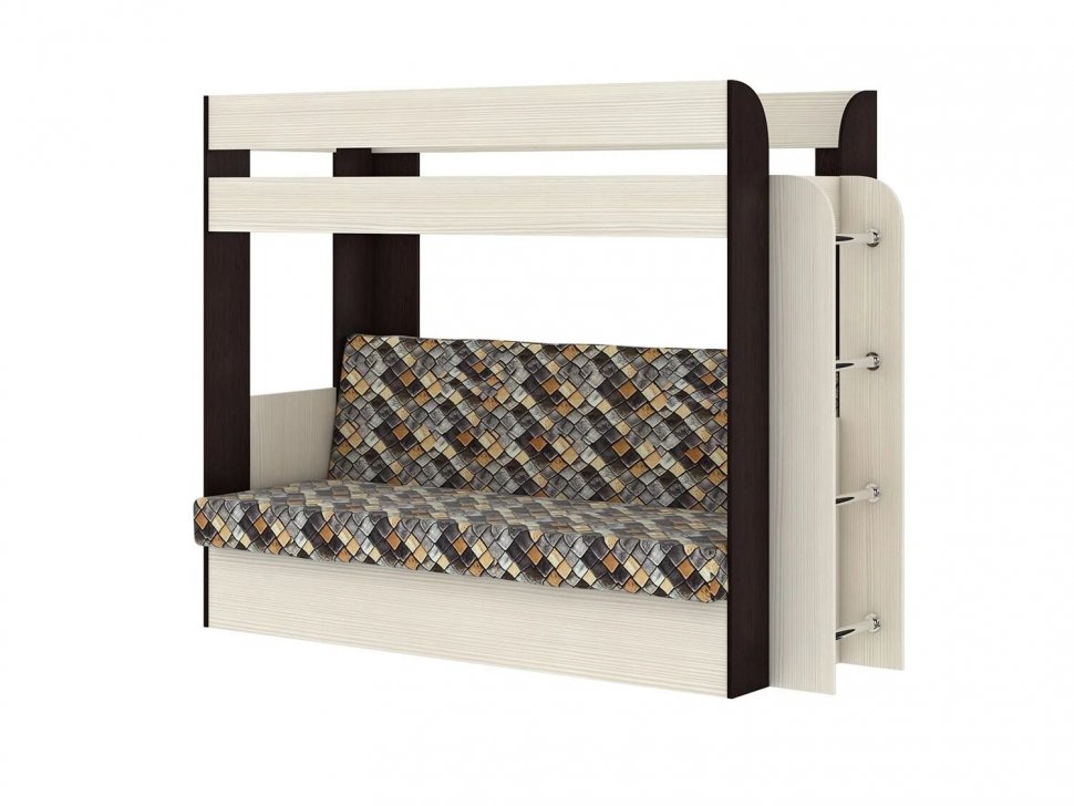 Карамель 75 кровать-диван Ясень Анкор Светлый / Бодега Темный / Ткань Ромб