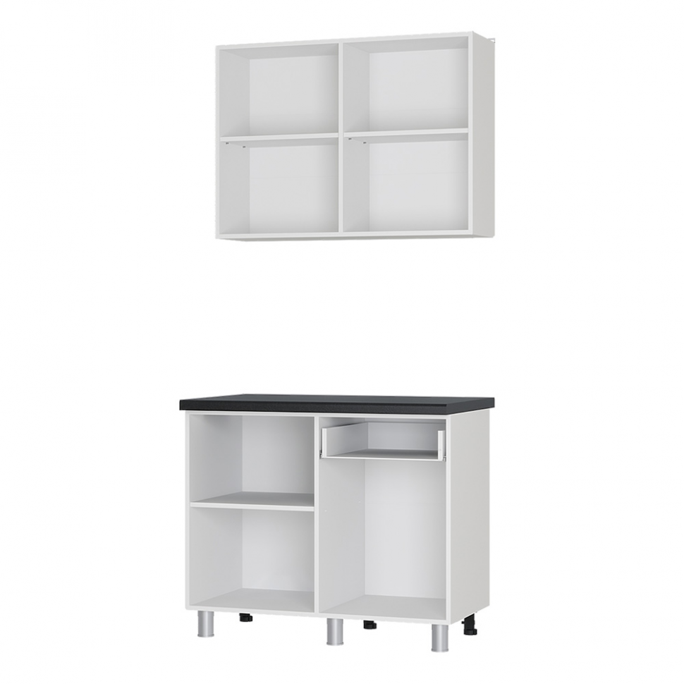 Кухня Ева 1 м, Дуб сонома, Черный янтарь